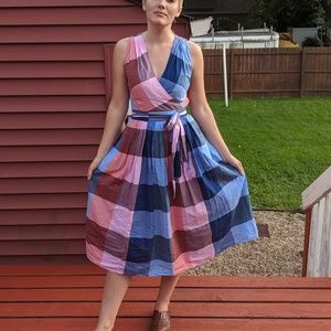 Nordstrom 1901 Pink and Blue Checkered Dress